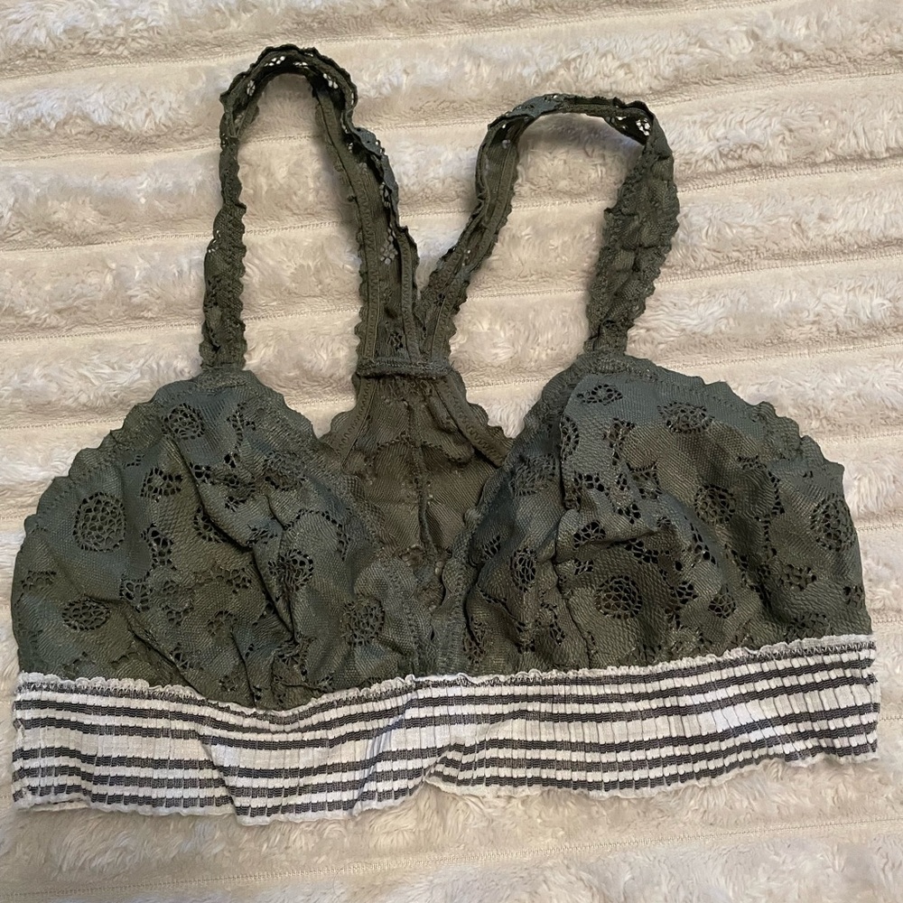 Aerie Green Size Small Racerback Lace Bralette